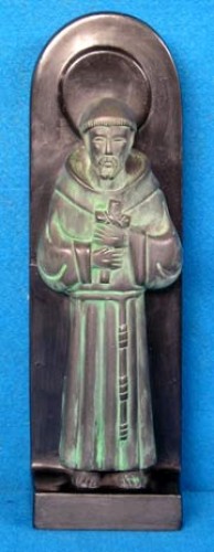 Immagine di San Francesco D'Assisi in ceramica.