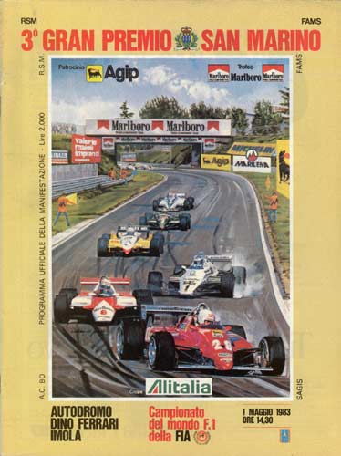 Immagine di PROGRAMMA UFFICIALE del 3° Gran Premio di San Marino 11 Maggio 1983 cm. 21 x 28 €. 30,00