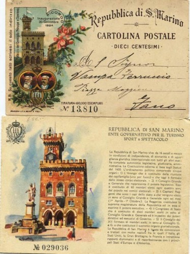 Immagine di C. P Dieci centesimi N. 13,810 + Cartolina Palazzo del Governo disegno di Frattini N. 029036