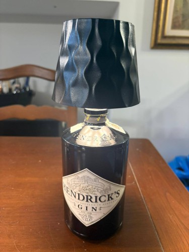 Immagine di lampada realizzata con hendrick's gin