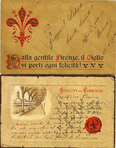 Immagine di Cartoline D'Autore viaggiata nel 1904 + Saluti da Firenze - Certosa, viaggiata nel 1900