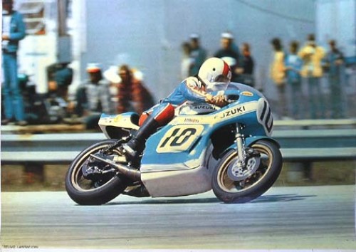 Immagine di Vera foto originale d’epoca di Teuvo Lansivori su Suzuki, cm 68 x 48.