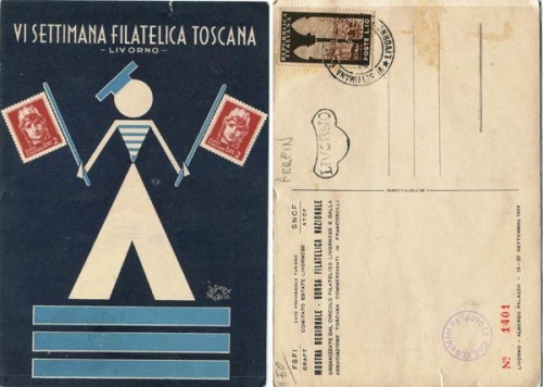 Immagine di buste 1° giorno VI SETTIMANA FILATELICA TOSCANA - LIVORNO -ANNO 1954