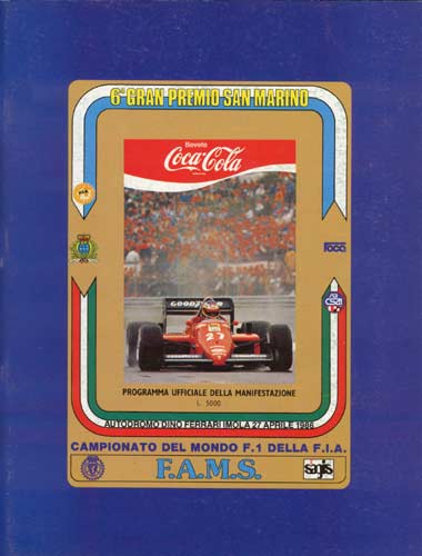 Immagine di PROGRAMMA UFFICIALE del 6° Gran Premio di San Marino 27 Aprile 1986