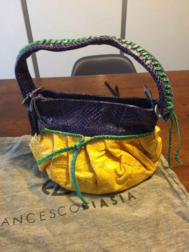 Immagine Francesco Biasia ( color giallo e viola) - borsa in pelle
