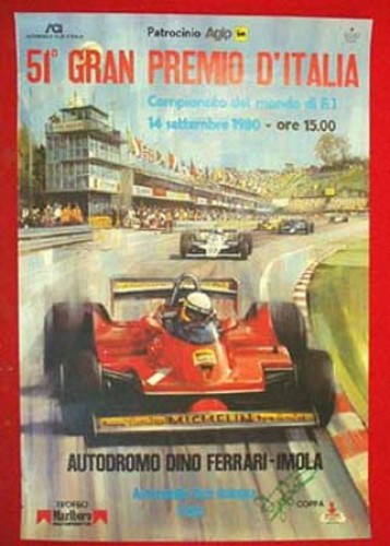 Immagine di 51° GRAN PREMIO D' ITALIA 1980 - Manifesti Formula 1 - autografato Jody Scheckter