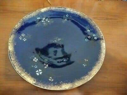Immagine di Piatto d'epoca Societa Ceramiche Italiana SCI, Blu e oro