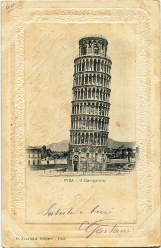 Immagine di PISA - Il Campanile con contorno in bassorilievo, viaggiata nel 1902