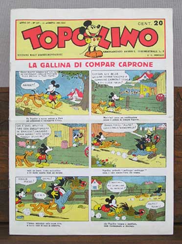 Immagine di “Topolino”Edizioni Walt – Disney Mondatori dal n° 137 del agosto 1935