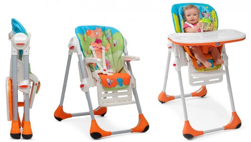 Immagine Seggiolone per la pappa - Chicco - bianco e arancione - usato