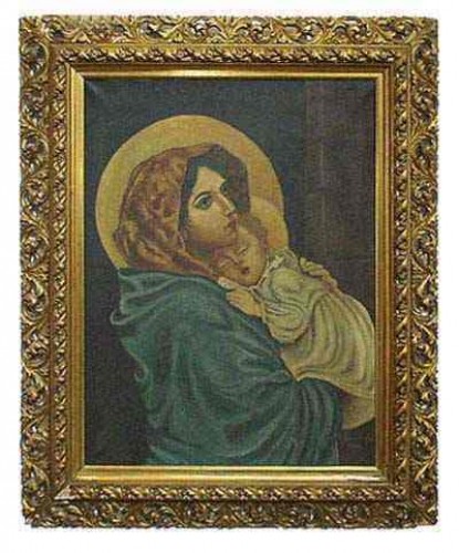 Immagine di Madonna con il bambino olio su tela, A. Fiamminghi cm. 65 x 80 1934