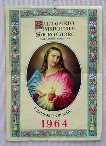Immagine di CALENDARIO OMAGGIO del 1964 in pubblicazione “Il Santuario del Sacro Cuore”, periodico quindicinale.