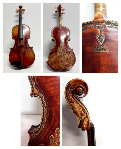 Immagine di Violino di Rossi Cav. Giuseppe di Cittadella di Padova poi trasferitosi in ROMA Liuteria Italiana fine 800 primi 900 Unico esemplare misura 36, ottima conservazione.
