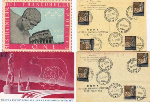 Immagine di FRANCOBOLLO CONI ROMA DEL 1952 ORIGINALE