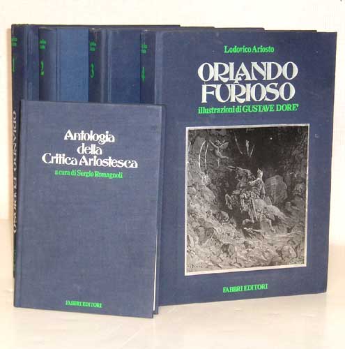 Immagine di “Orlando Furioso” di Lodovico Ariosto con illustrazioni di Gustave Dorè, volumi 4 + “Antologia della critica ariostesca” a cura di Sergio Romagnoli - 1978