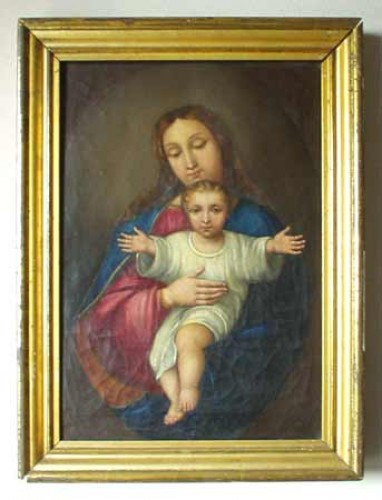 Immagine di Madonna col bambino, fine 600 cm. 50 x 40